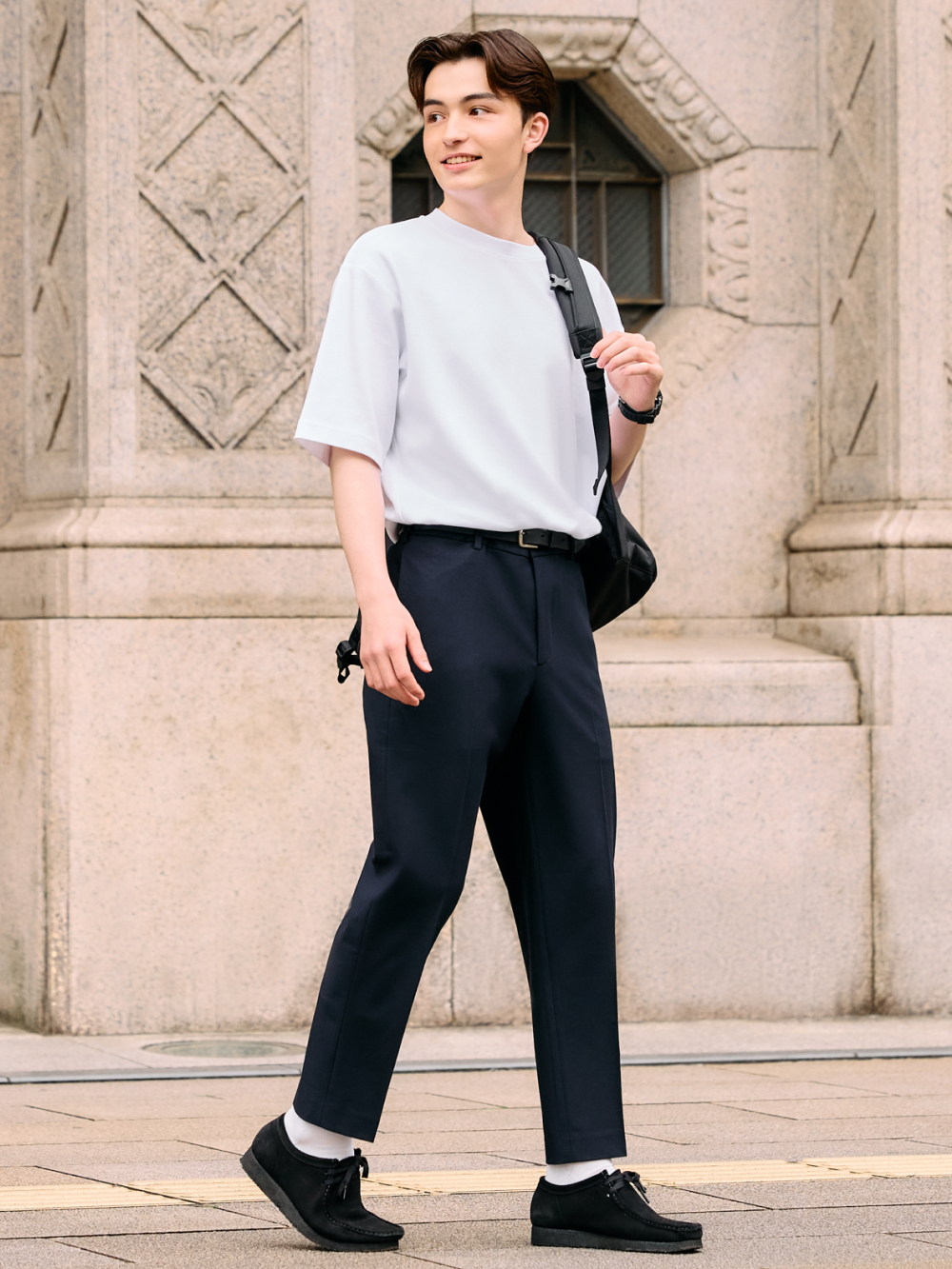 Uniqlo 男女適穿 AIRism棉質寬版圓領T恤(五分袖)