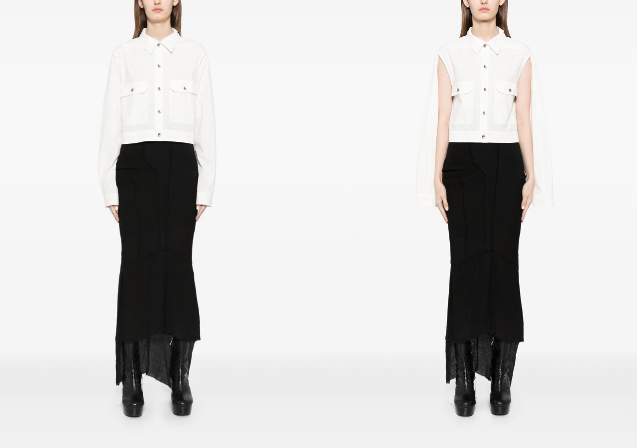 Rick Owens DRKSHDW detachable-sleeves poplin jacket