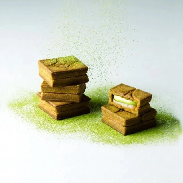 【PRESS BUTTER SAND】焦糖奶油夾心餅乾 5入(抹茶風味)｜生日禮｜低調奢華，品味之選