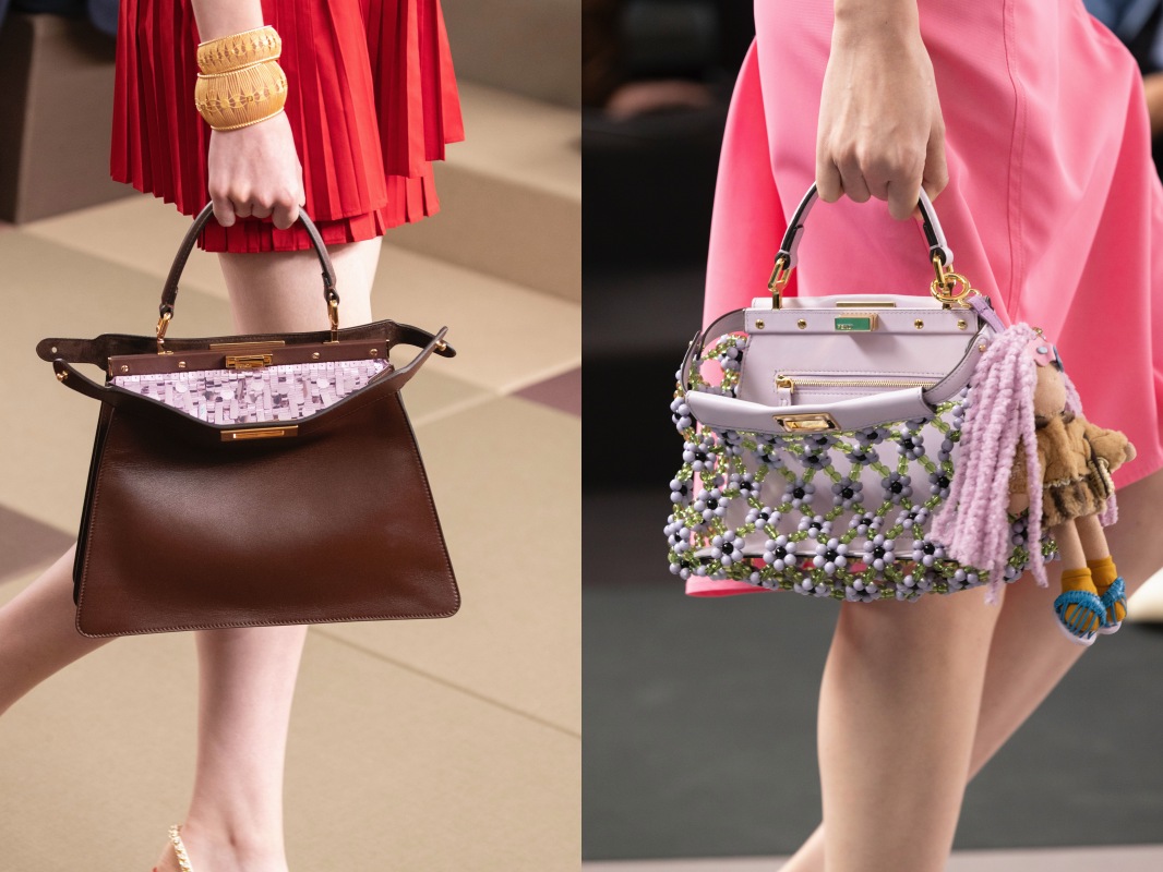 品牌的經典包款 Peekaboo，在本次的秀場上幻化為各種配色、形式的樣態。