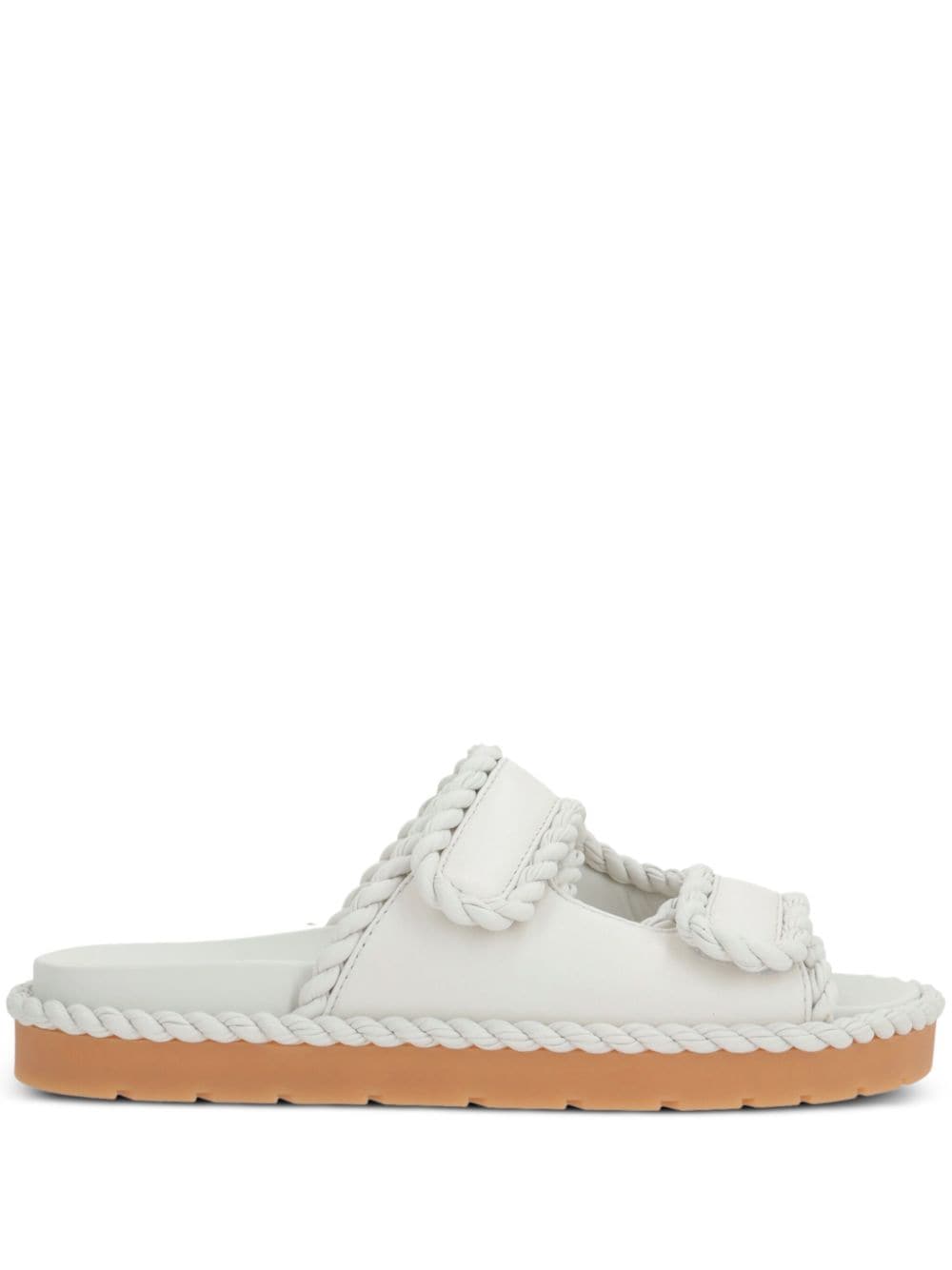 Bottega Veneta - touch-strap leather sandals - women - Rubber/Calf Leather/Fabric - 36 - White