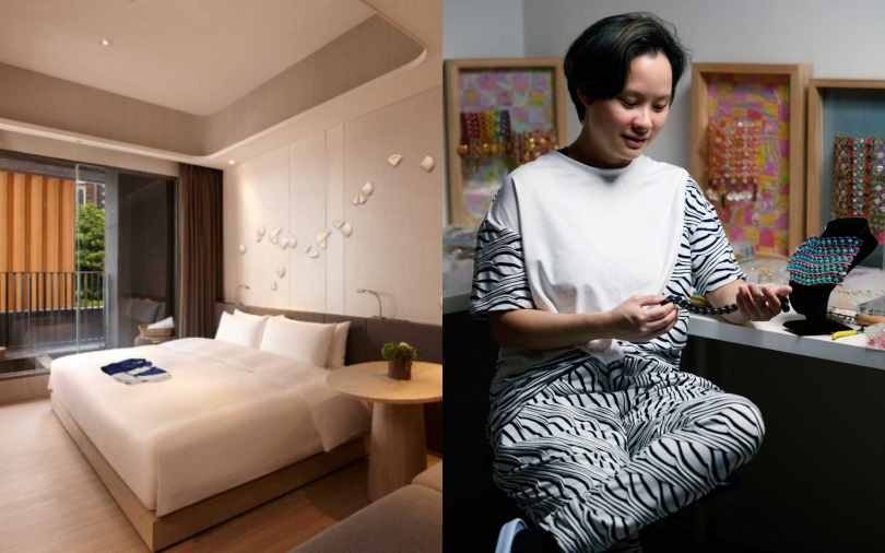 礁溪晶泉丰旅於2026年第一季邀請旅美藝術家杜盈蓓策劃「共織．織心」個展。（圖／晶泉丰旅提供）