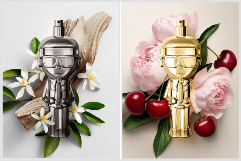 KARL LAGERFELD IKONIK ABSOLU 時尚大帝香精（左）【男香】時尚大帝．太空灰香精（右）【女香】時尚大帝．琥珀金香精100ml / 3,150元、60ml / 2,400元。（圖／品牌提供）