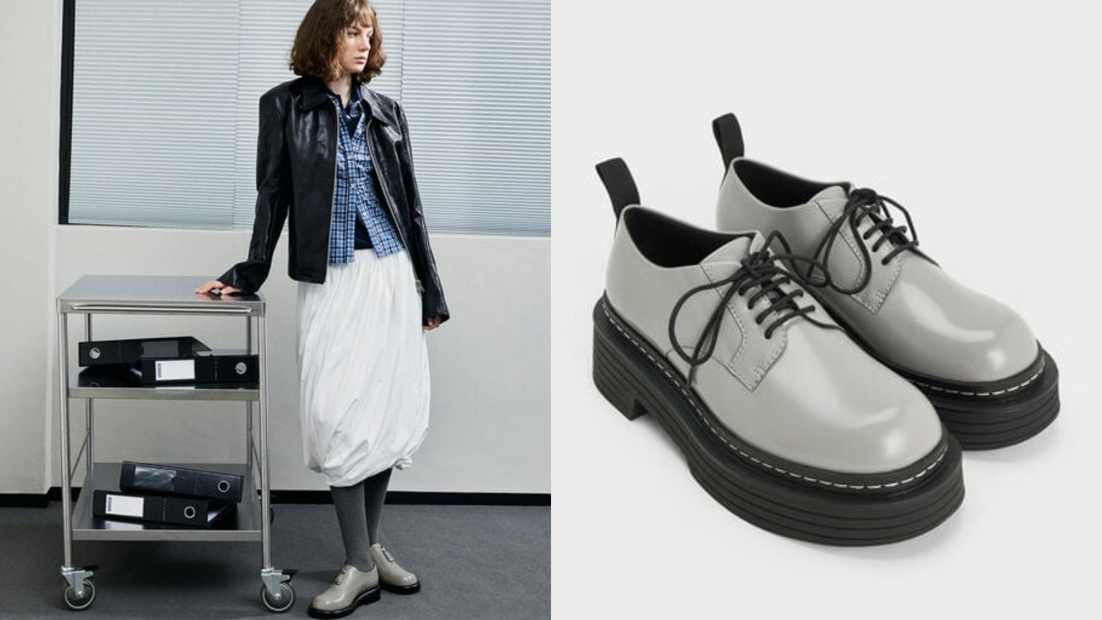 CHARLES & KEITH 厚底德比鞋