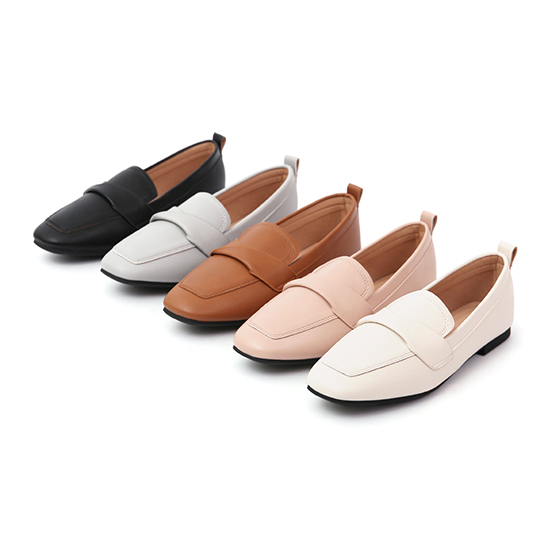 薄底鞋推薦 柔軟素面扭結平底樂福鞋