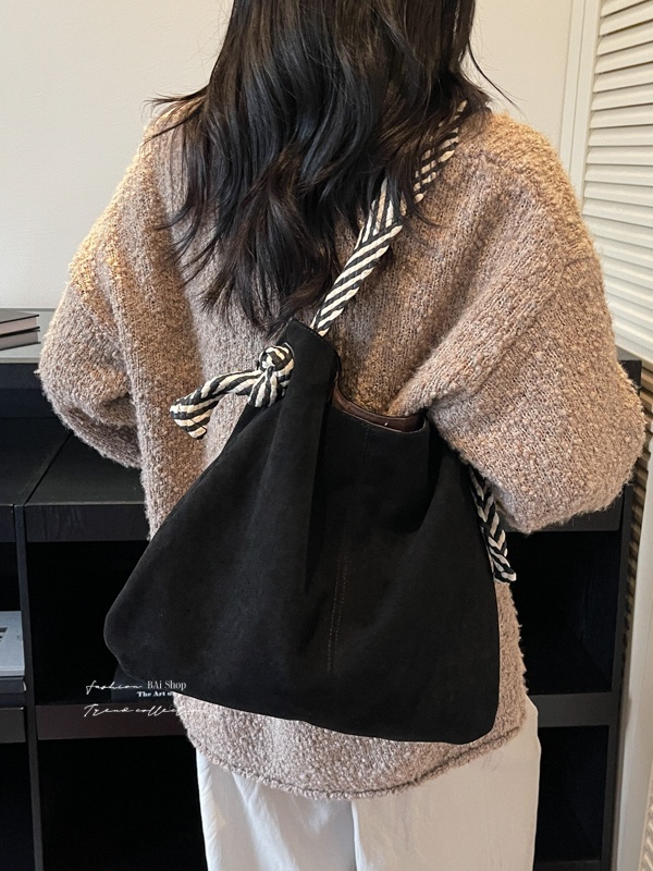 絨面通勤包／慵懶風百搭休閒單肩斜背托特包－【356235】