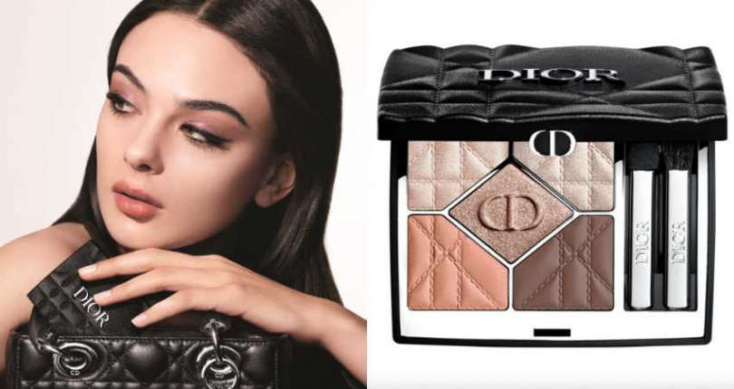 以經典 Lady Dior 手袋與高訂布料為靈感，輕鬆塑造立體深邃的眼妝輪廓（圖／品牌提供）