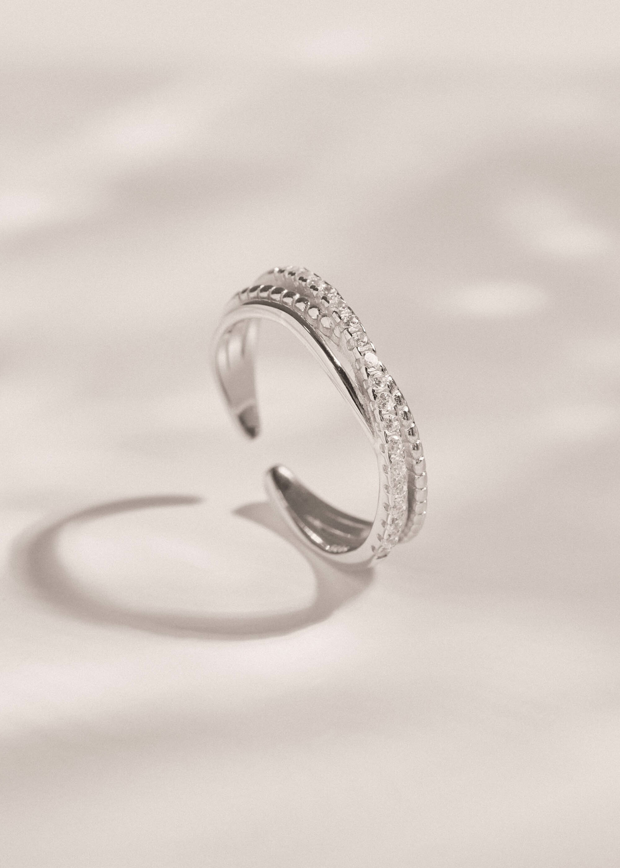 三線圈・純銀戒指