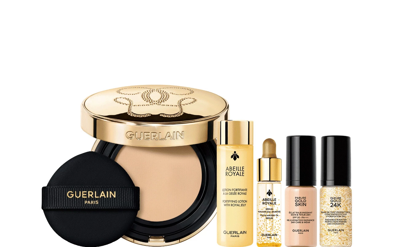 4K純金光透精華氣墊粉餅組，優惠價NTD3,150，價值NTD4,957【64折】