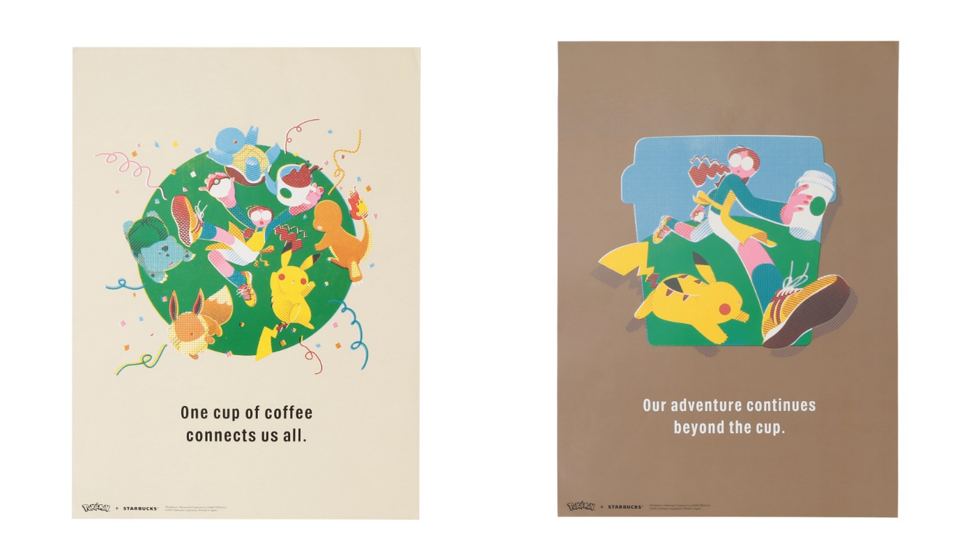 日本星巴克_Pokémon + STARBUCKS アートポスター_Pokémon + STARBUCKS 藝術海報