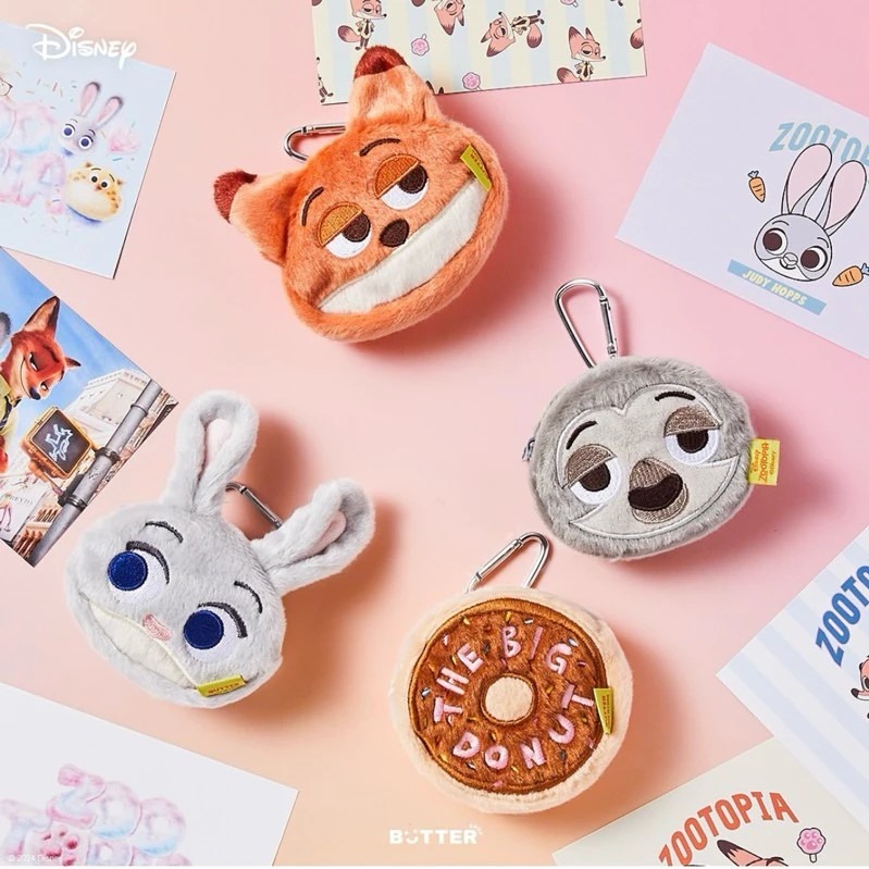 只屬於你️【Disney迪士尼】動物方程式x韓國butter聯名款零錢包-尼克狐狸/茱蒂兔子 奶油家族包包吊飾 鑰匙扣包 耳機保護套 小物收納包 毛茸茸悠遊卡包 女朋友送禮朋友送禮 交換禮物