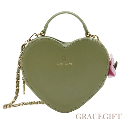 【Grace Gift】美少女戰士Crystal愛與正義木星愛心手提斜背包 綠