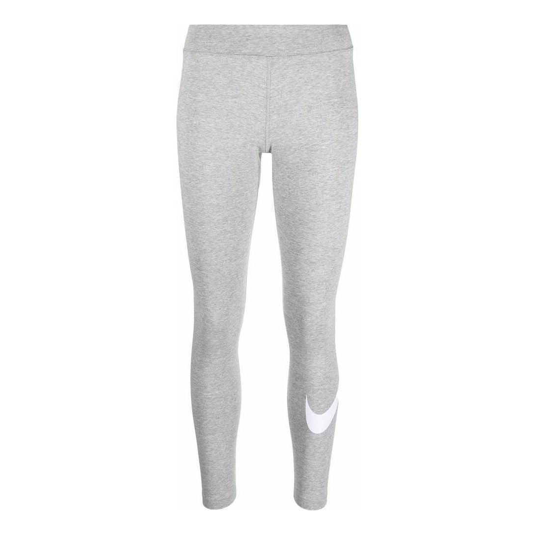 (WMNS) Nike Sportswear Essential Mid-Rise Swoosh Leggings 'Grey'