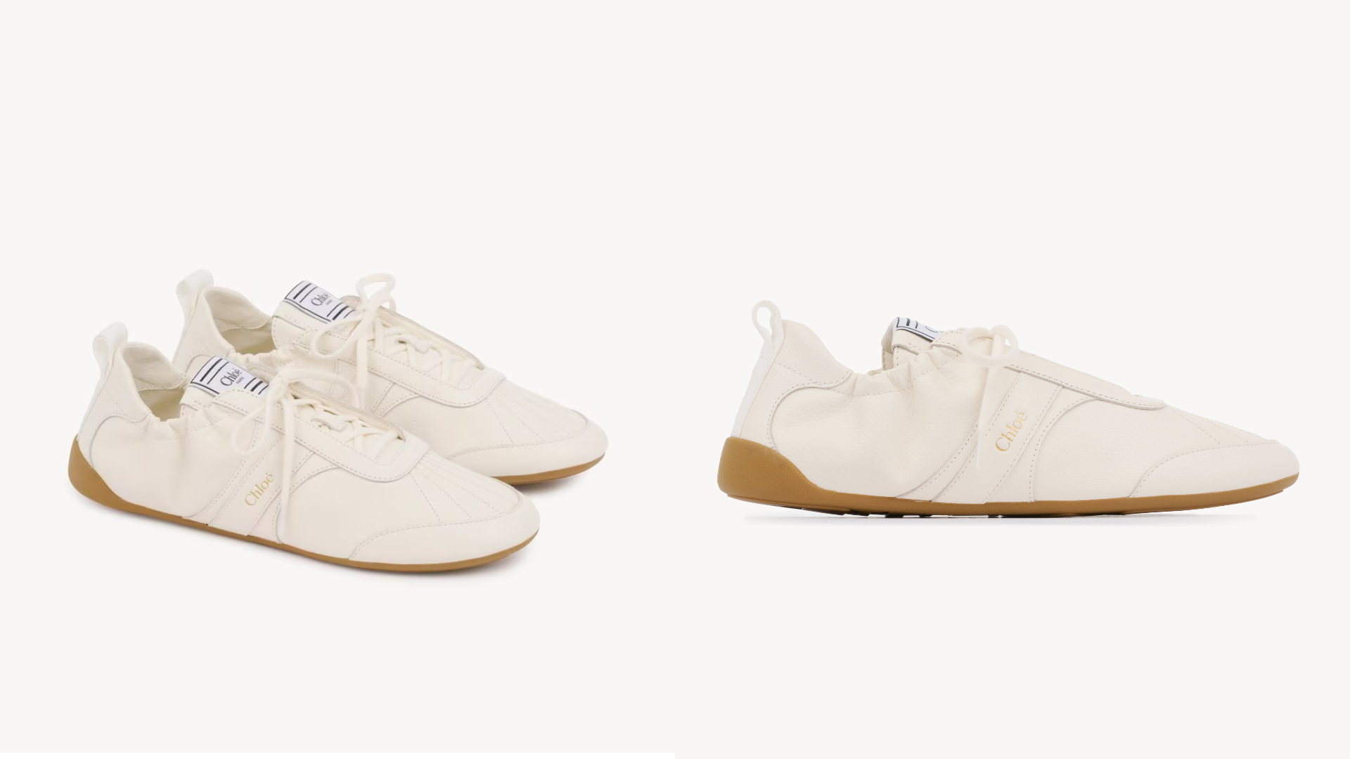 Chloé Kick白色皮革運動鞋