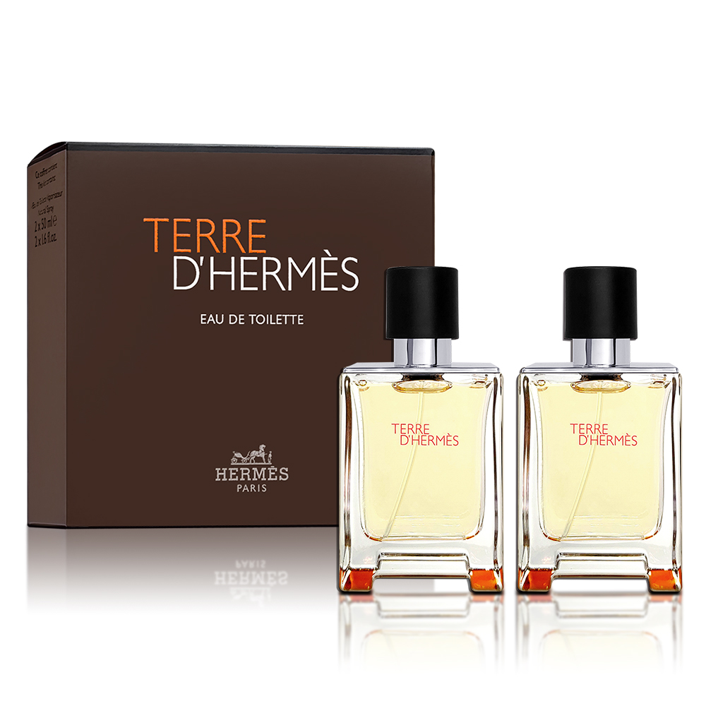 《平輸版》【HERMES】愛馬仕 Terre D'Hermes 大地男性淡香水禮盒(50MLX2入)｜父親節｜88節｜生日禮物｜情人節禮物｜感謝禮