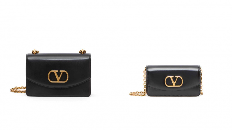 Valentino Garavani Vain 肩背包／140,000元，Valentino Garavani Vain手拿包／99,500元（圖／品牌提供）