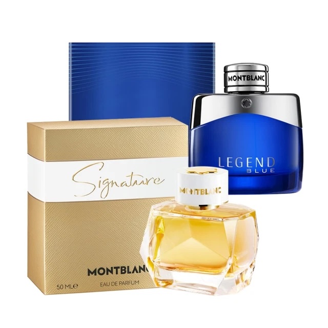 金紳香伴【MONTBLANC 萬寶龍】男女對香組(永恆之金女性淡香精50ml+傳奇紳藍男性淡香精50ml.附紙袋x1)