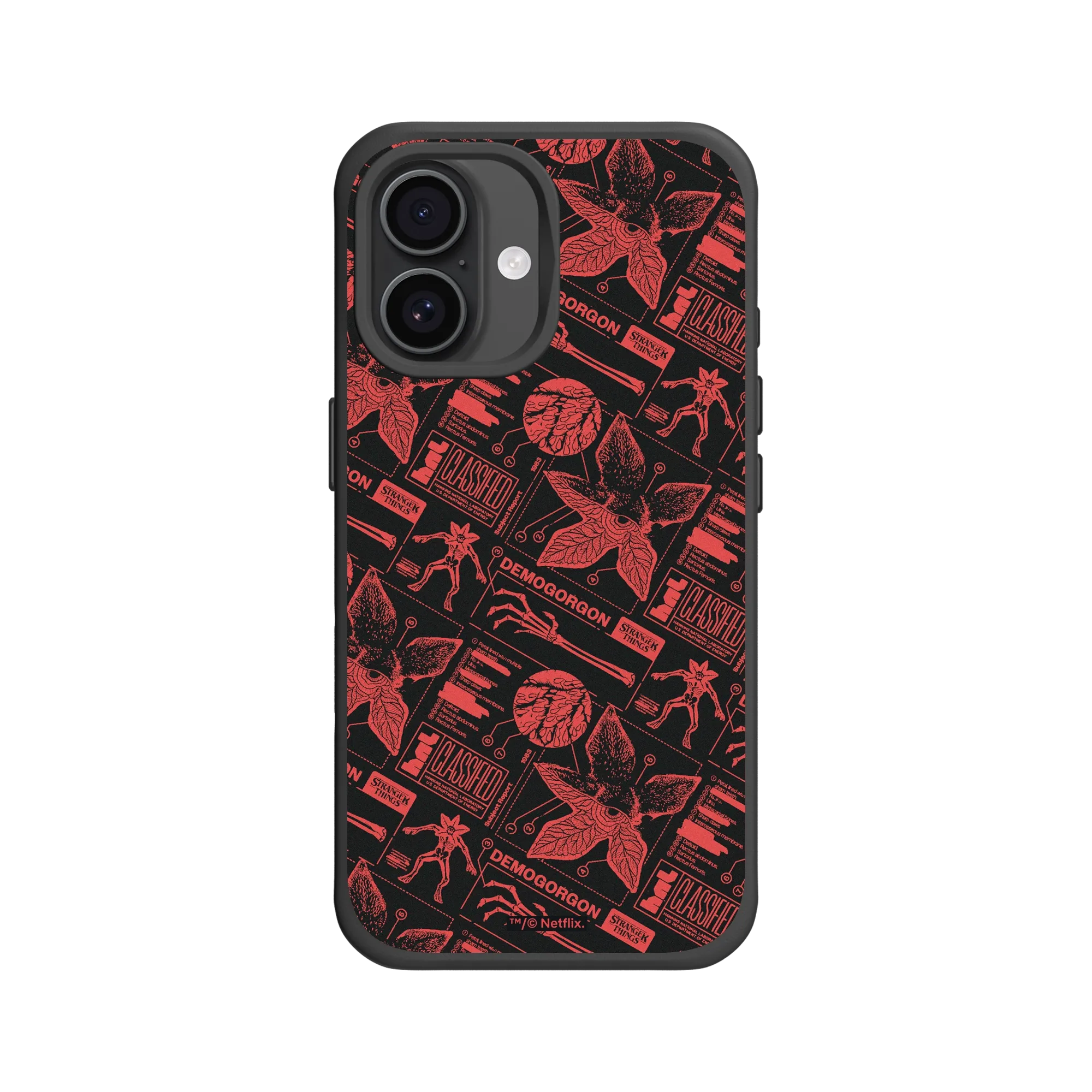 iPhone 16 SolidX 黑 - Stranger Things - 顛倒世界怪物圖鑑 紅黑款