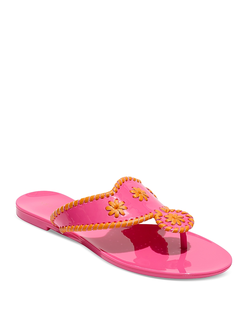 Jack Rogers Women's Jacks Jelly Whipstitch Slip On Thong Sandals