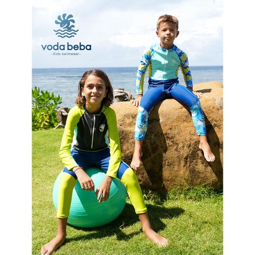vodabeba兒童女童泳衣男童長袖長褲連體游泳專業訓練青少年中大童