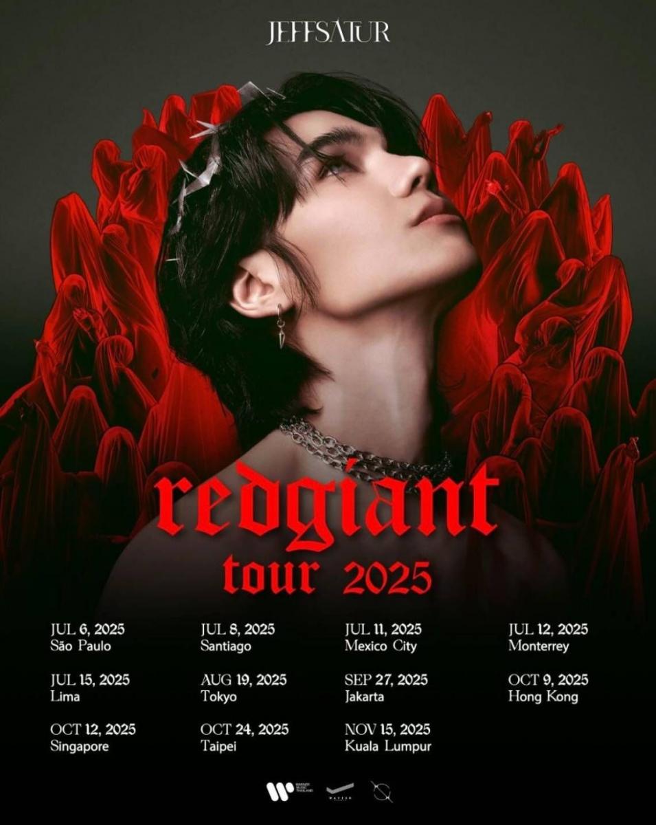 來自泰國的全方位音樂才子羅杰夫（Jeff Satur），因為泰劇《黑幫少爺愛上我》與陸綜《披荊斬棘的哥哥 3》在海外累積不少知名度，這次也宣布 10 月 24 日將以個人名義演唱會「Jeff Satur Red Giant Tour 2025」來台。