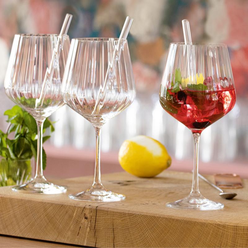 琴湯尼調酒杯(4入)贈玻璃吸管組 調酒杯(4入)