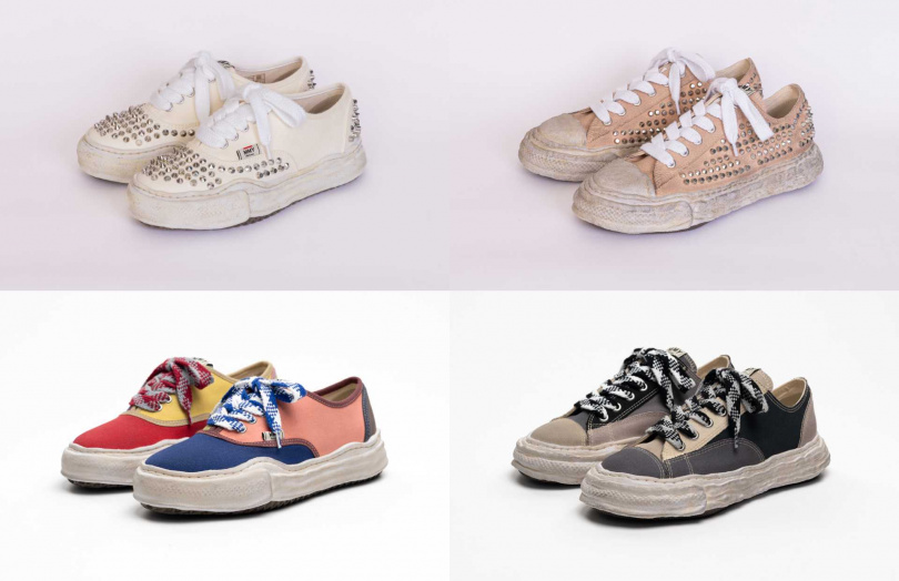 MMY鉚釘溶解鞋(特別限定款)／19,680元～20,380元，MMY 彩色撞色拼接溶解鞋(特別限定款) $15,880～16,680元（圖／品牌提供）