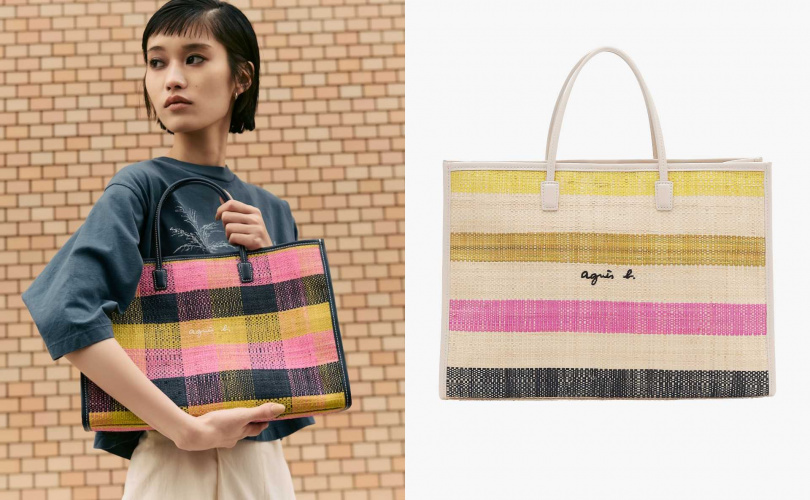 agnès b. 拉菲草手提包(中)／7,280元（圖／品牌提供）