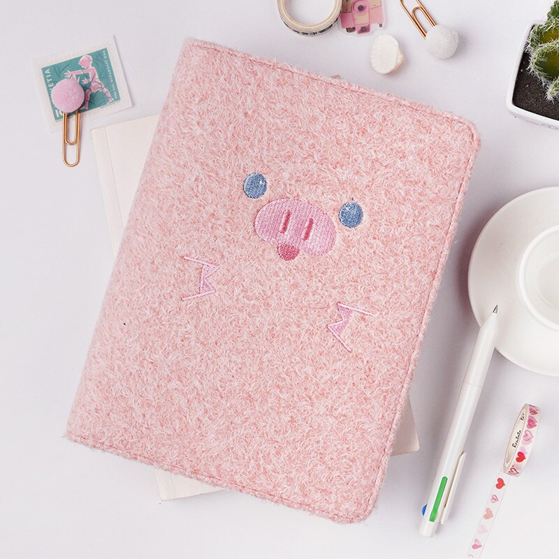 活頁手賬本日系網紅手帳本套裝毛絨文藝精致簡約ins風方格本子復古日記本少女卡通可愛筆記本子可拆卸大學生【林之舍】