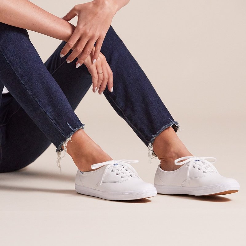 KEDS 經典真皮休閒鞋平底小白鞋9191W110015