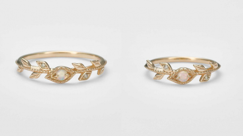 agete 春色白花戒指／21,300元，春色白花尾戒／19,500元 （圖／品牌提供）