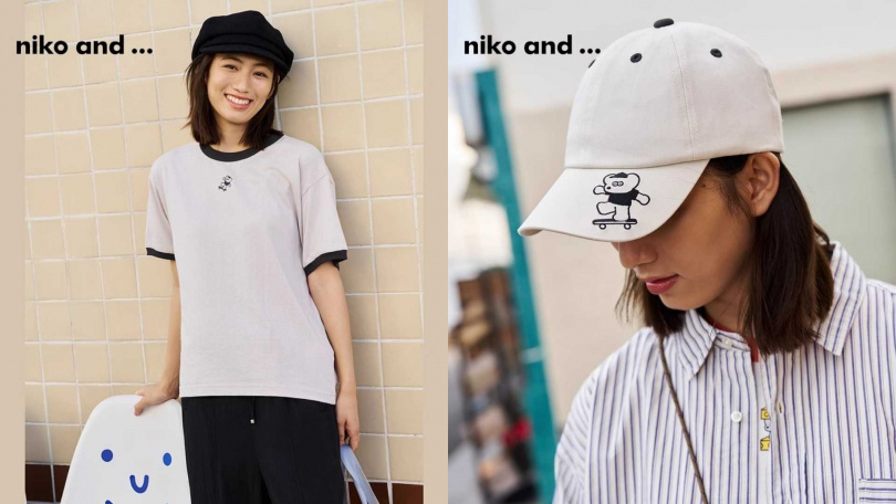 短袖Tee_黑／1,990元、鴨舌帽_米／1,290元（圖／品牌提供）