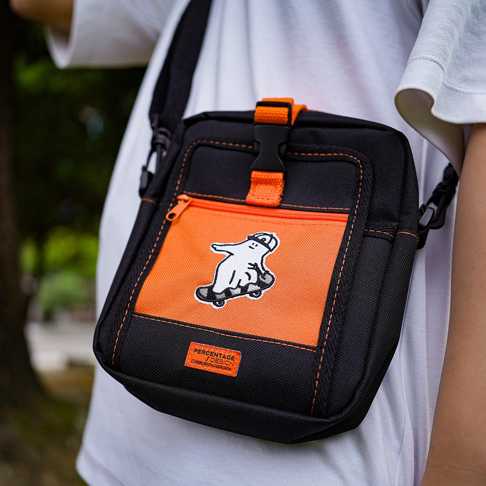 【PERCENTAGE】PERCENTAGE-小側包(黑橘款)｜萬聖節｜韓國幽靈