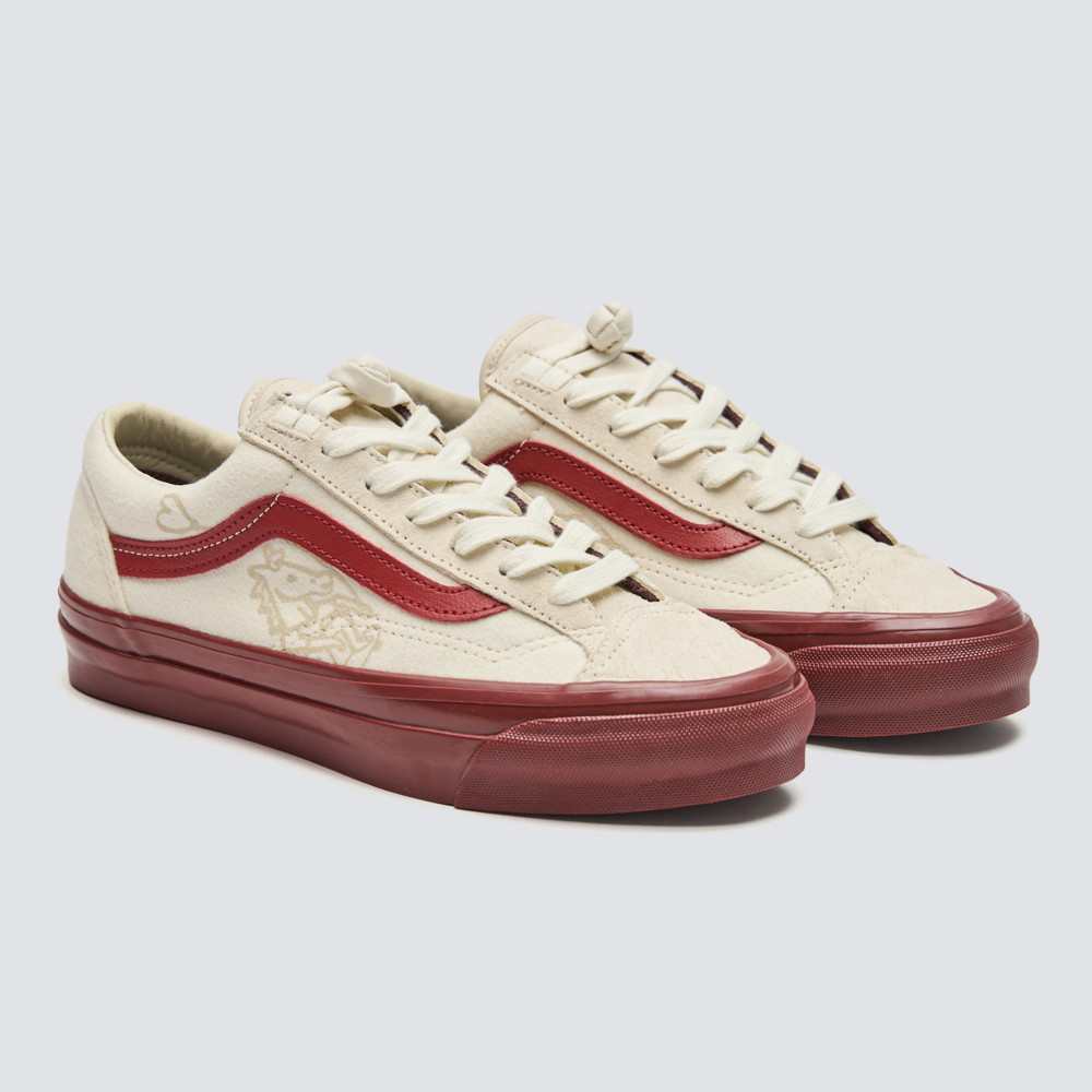 Vans x Bolin 馬年藝術家聯名系列 LX Old Skool 36 白色/紅色滑板鞋