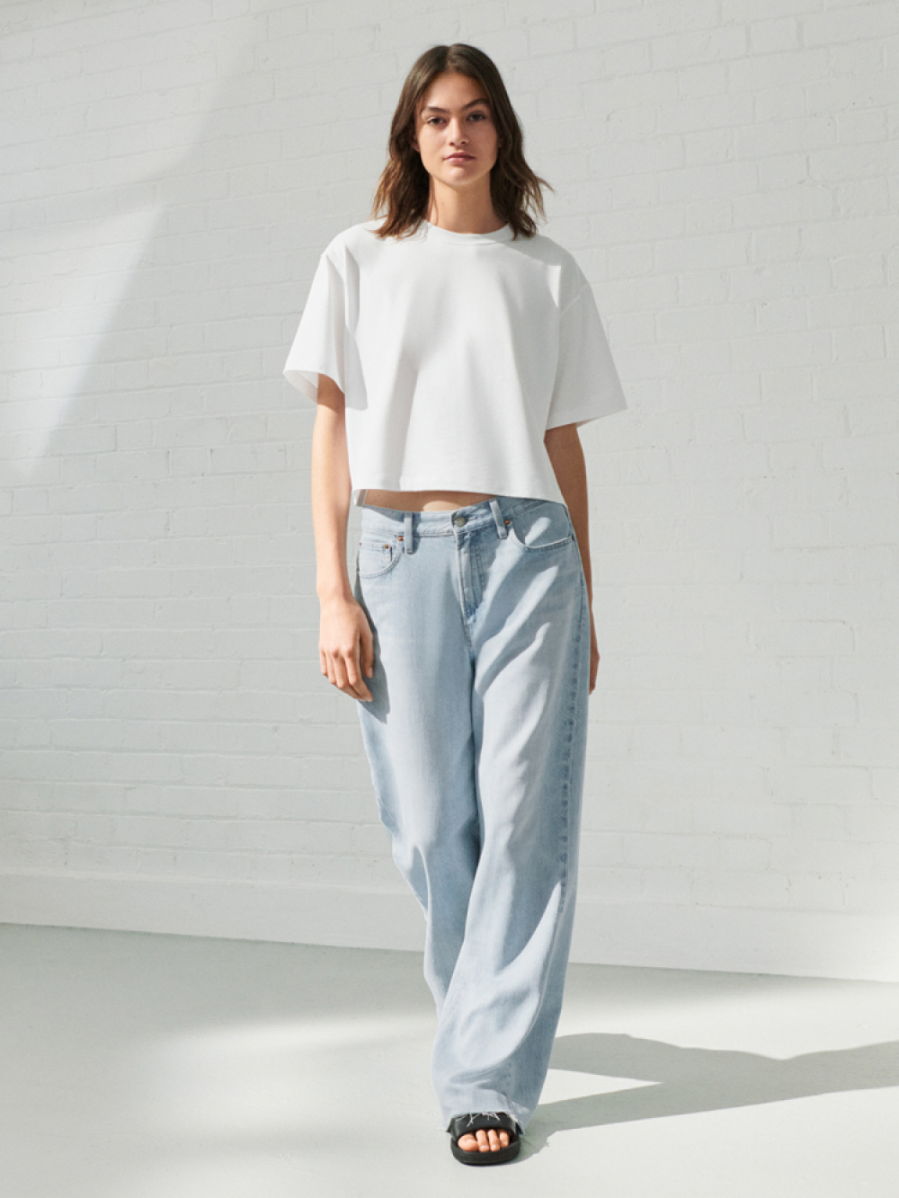 uniqlo女裝 棉質寬版短版T恤(短袖)