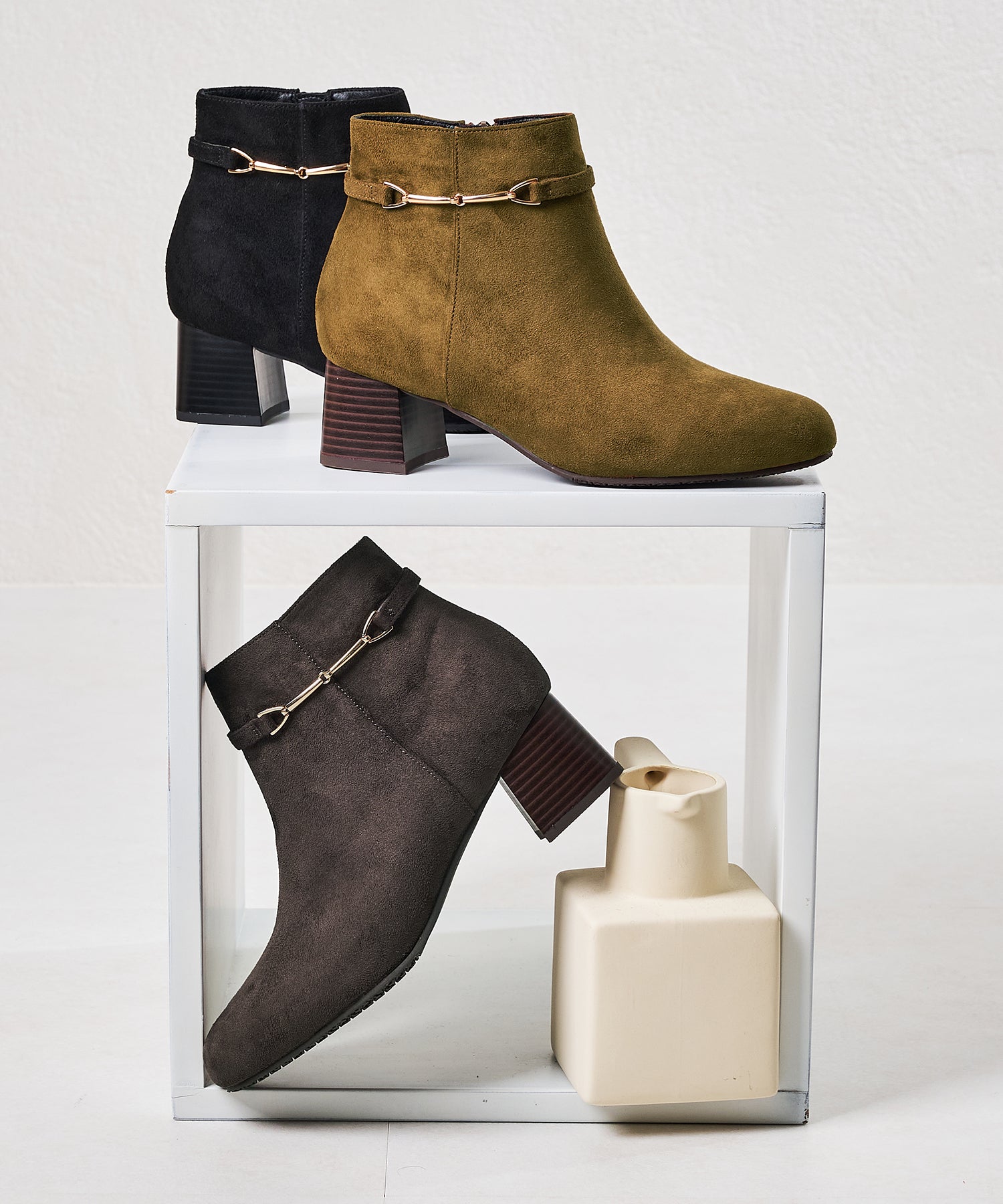 簡約飾鍊踝靴(42406)