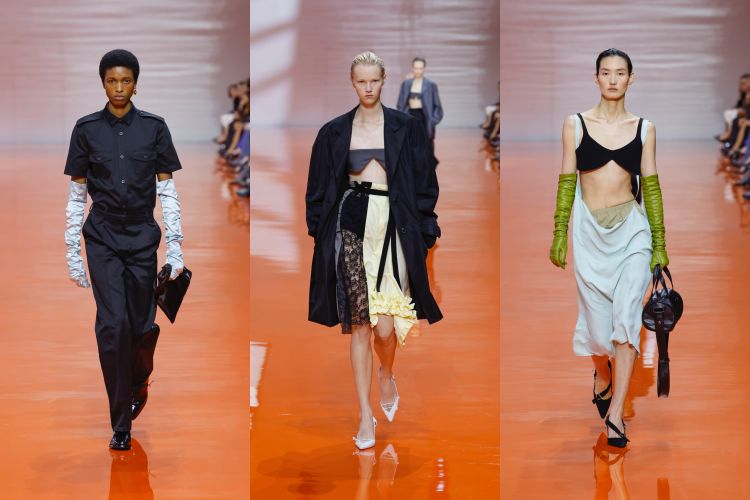 Prada本季將「剖析服裝」視為核心精神，徹底打破傳統結構，從制服到晚禮服，都被重新拆解與拼接。