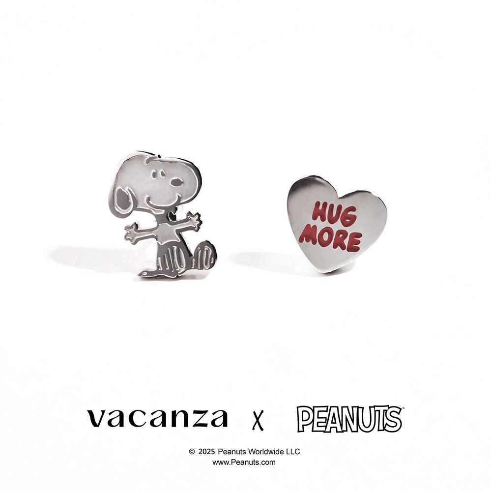 [快速出貨]【VACANZA 飾品】SNOOPY聯名｜SNOOPY＆HEART・純鋼耳環2件組#史努比