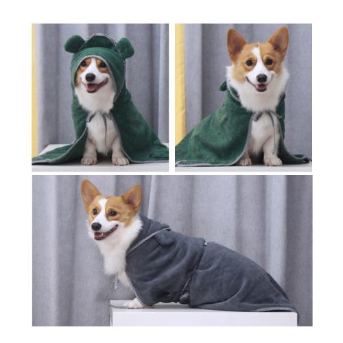 狗狗浴巾寵物洗澡吸水毛巾速干浴袍可綁貓咪比熊小大中型犬通用