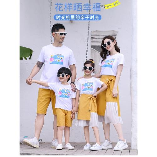 親子裝一家三口四口2025新款夏裝母子潮洋氣網紅母女裝夏季套裝裙