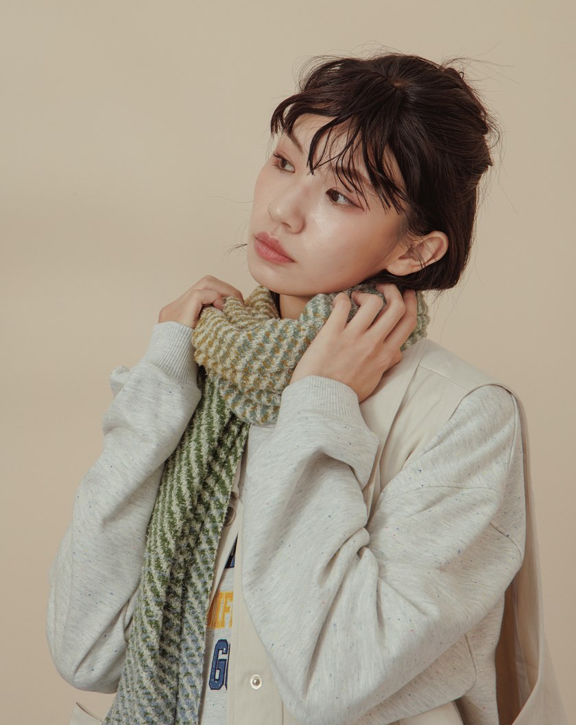 漸層斜紋柔軟流蘇圍巾(兩色)