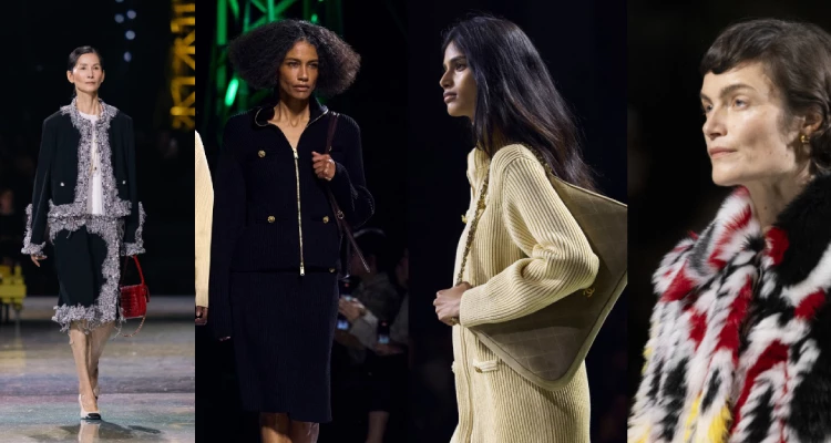 自Matthieu Blazy接任Chanel全線系列藝術總監一職以來，他最明顯的改變之一，就是在每季大秀中注入更多元化的選角理念！從模特兒的膚色、國籍與年齡都比以往更為多元。延續高級訂製服開場的驚喜安排，50+的義大利模特兒 Stephanie Cavalli再度擔綱剛落幕的2026秋冬大秀開場。一頭標誌性的銀白色秀髮，搭配兼具優雅與機能感的Chanel黑色拉鍊套裝，她以緩慢而自信的步伐走上伸展台，氣度非凡，猶如Gabrielle Chanel（嘉柏麗・香奈兒）女士再現一般，引領在場觀眾踏入Matthieu Blazy精心構築的本季靈感世界。