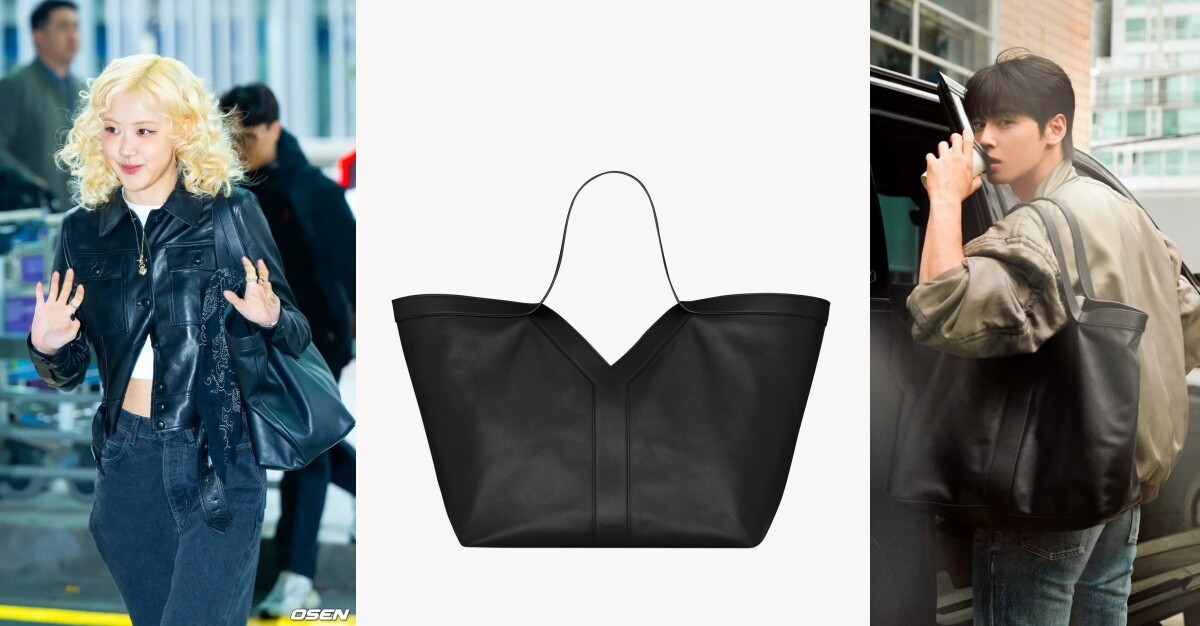 2. Saints Laurent Y 皮革托特包：Rosé、車銀優同款！（NT$108,300)