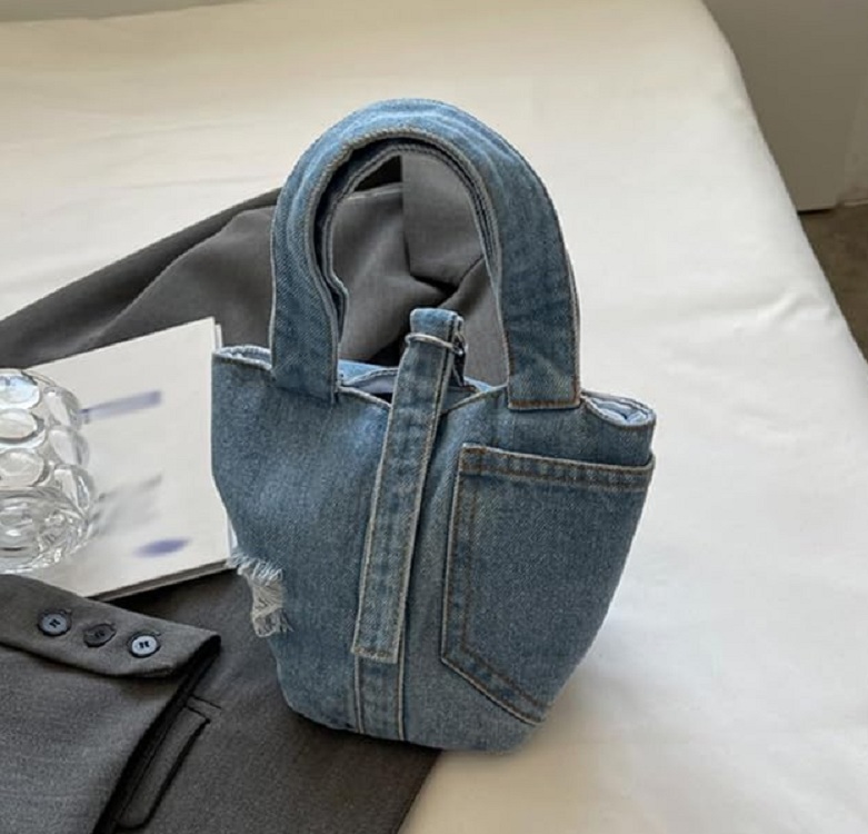 以牛仔布手作的復古風托特包