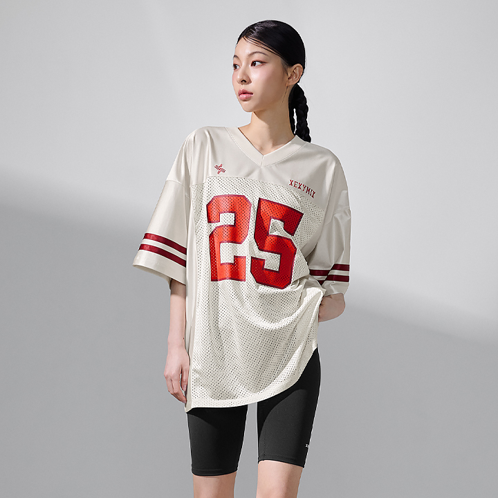 橄欖球風網眼寬鬆短袖上衣｜共3色｜XFK2TS1106