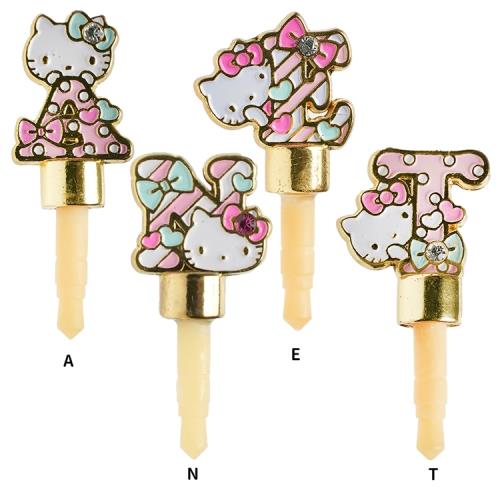 HELLO KITTY凱蒂貓英文字鐵片造型手機耳機孔防塵塞 1084158【卡通小物】