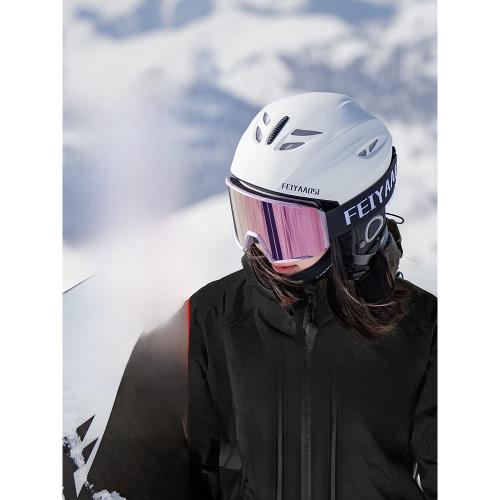 單板滑雪頭盔女雪盔滑雪帽子男專業兒童護目眼鏡一體式滑雪安全帽