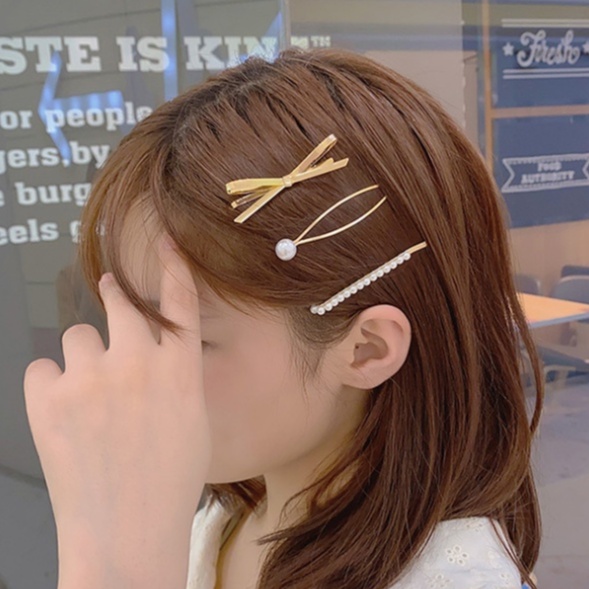台灣現貨 金屬髮夾 珍珠髮夾 金色一字夾 風韓國時尚髮飾品 空運 甜美少女 劉海夾 ins 鴨嘴夾
