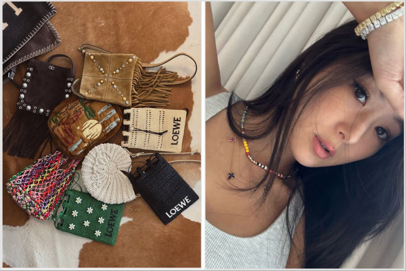 孫芸芸曬出自己所有的編織包，實在太可愛啦！（圖／取自孫芸芸 ig）