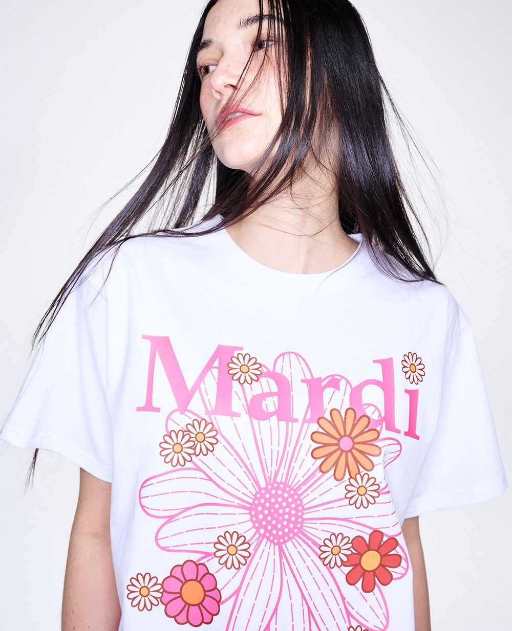 MARDI MERCREDI Flower Blossom T-shirt - White Pink